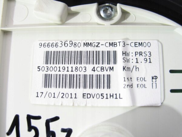 LICZNIK ZEGARY PEUGEOT 206+ 1.4 8V 9666636980