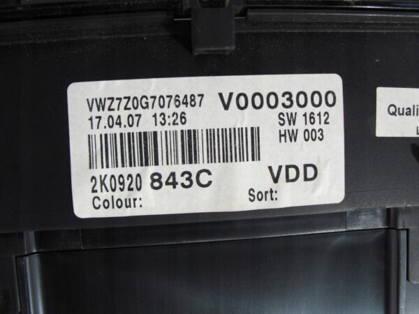 LICZNIK ZEGARY VW CADDY III 1.9 TDI BLS 2K0920843C