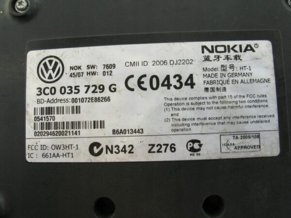 MODUŁ STEROWNIK BLUETOOTH GOLF V PASSAT 3C0035729G