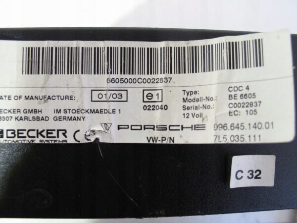 13505564762-696b452f694e6 ZMIENIARKA PŁYT 6 CD PORSCHE BECKER 7L5035111 EU