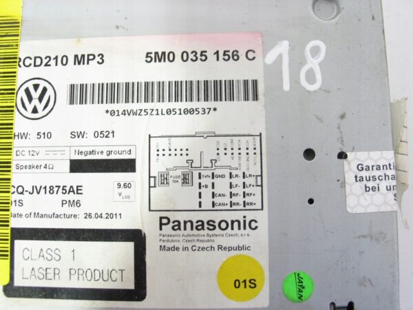 RADIO FABRYCZNE CD MP3 POLO 6R PASSAT 5M0035156C