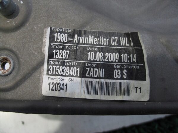 PODNOŚNIK SZYBY LEWY TYŁ EL. SUPERB 2 II 3T5839401