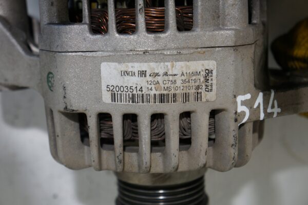 ALTERNATOR FIAT 500 MITO ABARTH 1,4T 52003514 120A