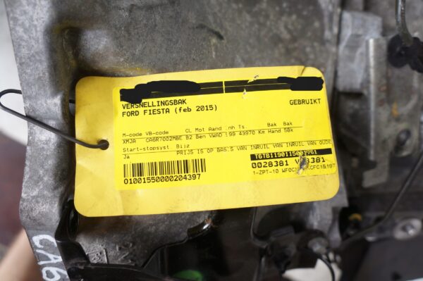 SKRZYNIA BIEGÓW FORD FOCUS FIESTA 1.0 ECOBOOST CA6R7002MBE