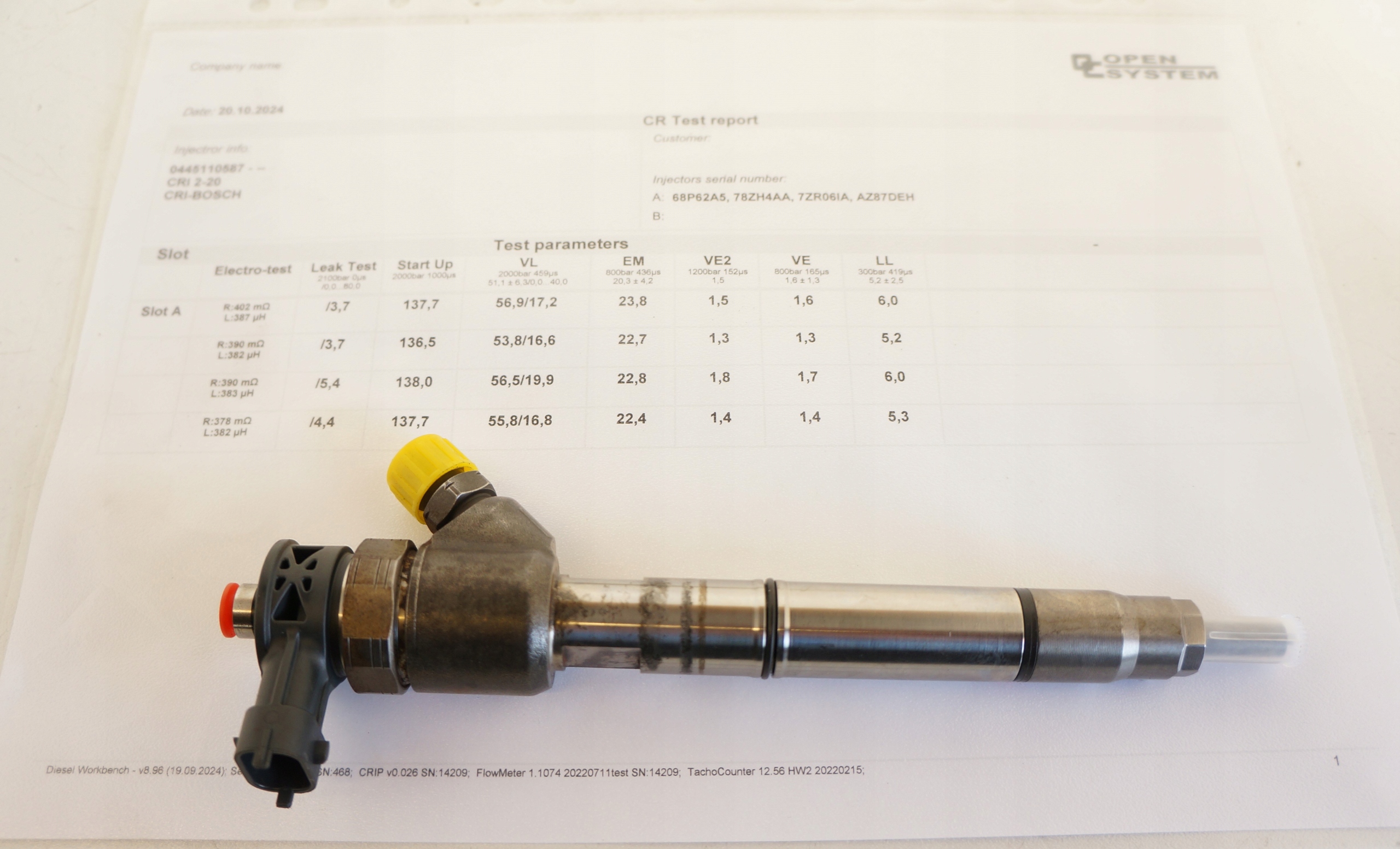 WTRYSKIWACZ WTRYSK KIA RIO HYUNDAI I20 1.4 CRDI D4FC 0445110587 WYDRUK