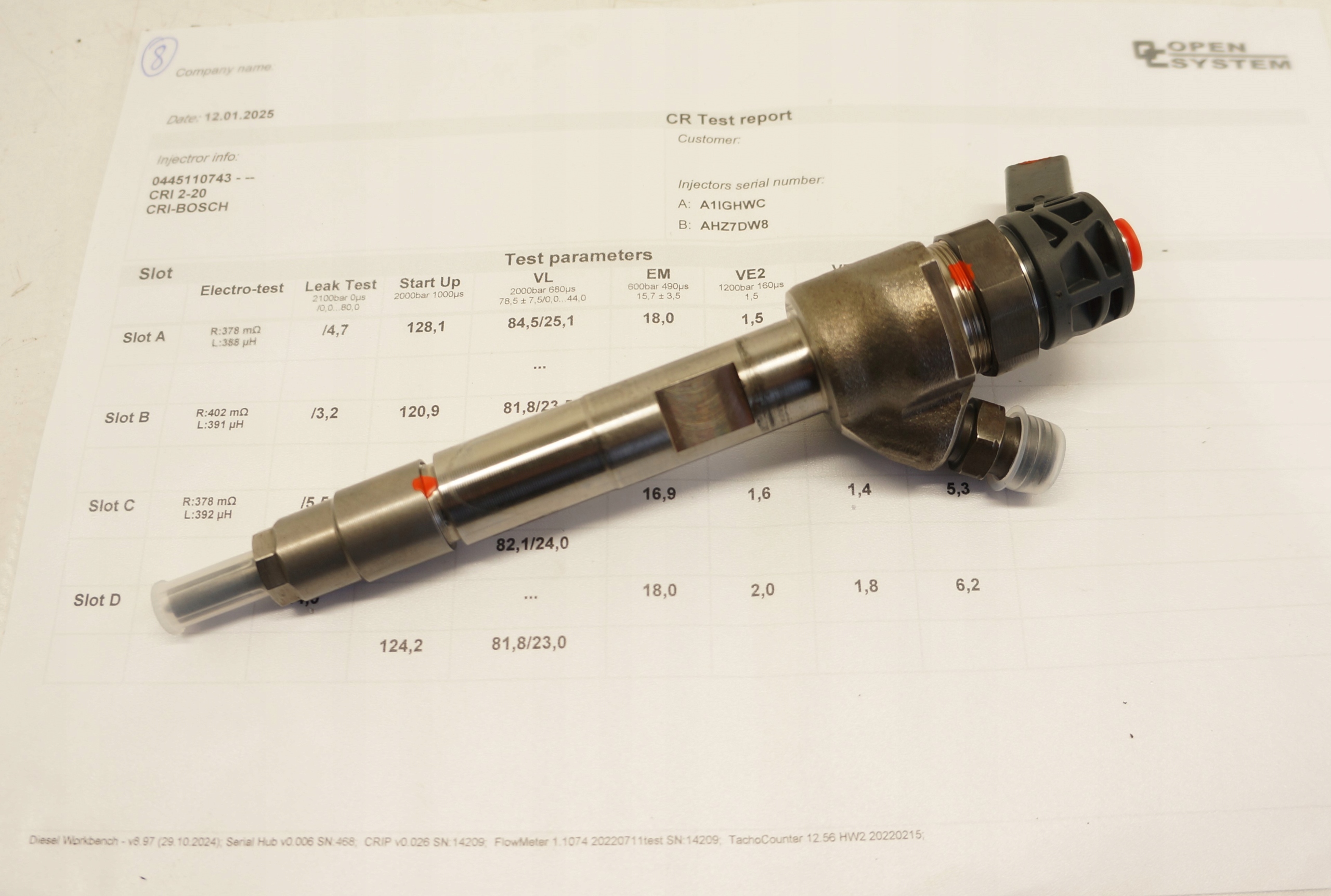 WTRYSKIWACZ WTRSYK BMW 1 F20 3 F 30 5 F10 2.0D 0445110743 8514148 WYKRES