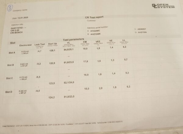 17147677951-6969262b0ef9a WTRYSKIWACZ WTRSYK BMW 1 F20 3 F 30 5 F10 2.0D 0445110743 8514148 WYKRES