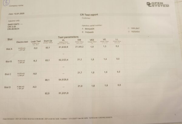 17147855204-69692609e3810 WTRYSKIWACZ WTRYSK VW GOLF A3 PASSAT 1,6TDI 0445110473 04L130277AD WYKRES