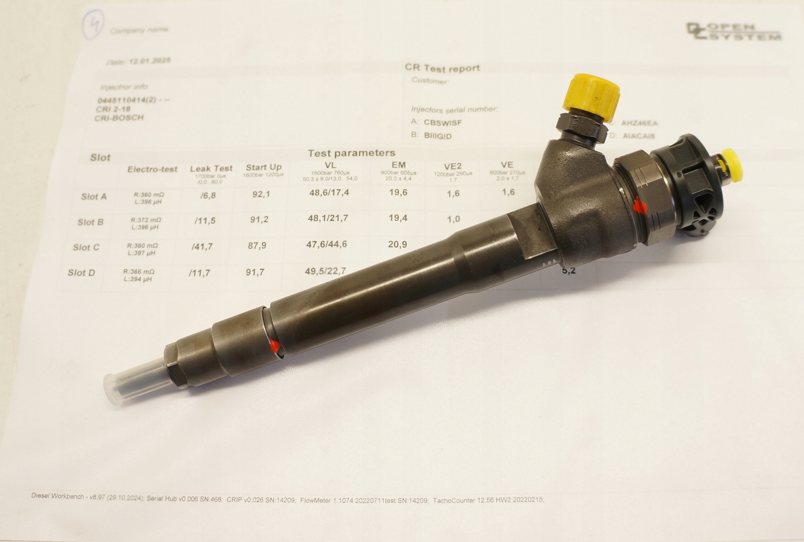 WTRYSKIWACZ WTRYSK RENAULT TRAFIC QASHQAI 1,6 DCI 0445110414 WYKRES TEST