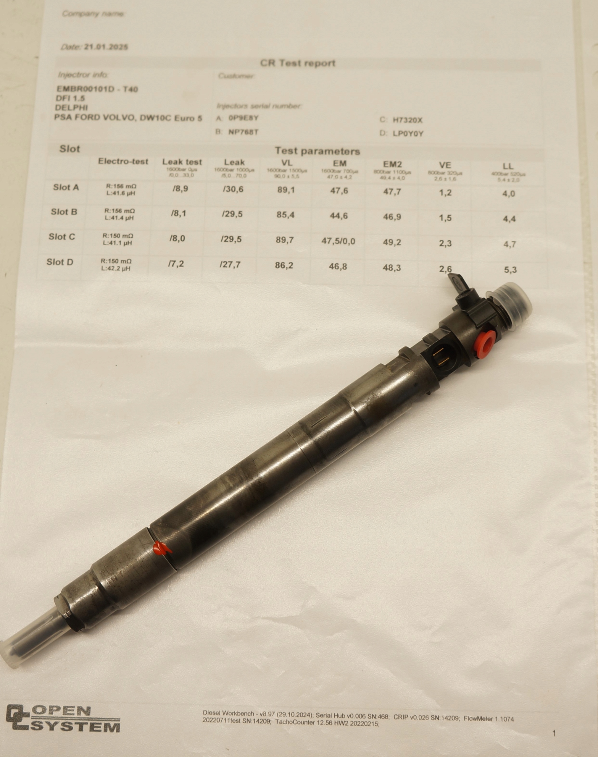 WTRYSKIWACZ WTRYSK CITROEN PEUGEOT EXPERT SCUDO 2,0 HDI 9686191080 WYDRUK