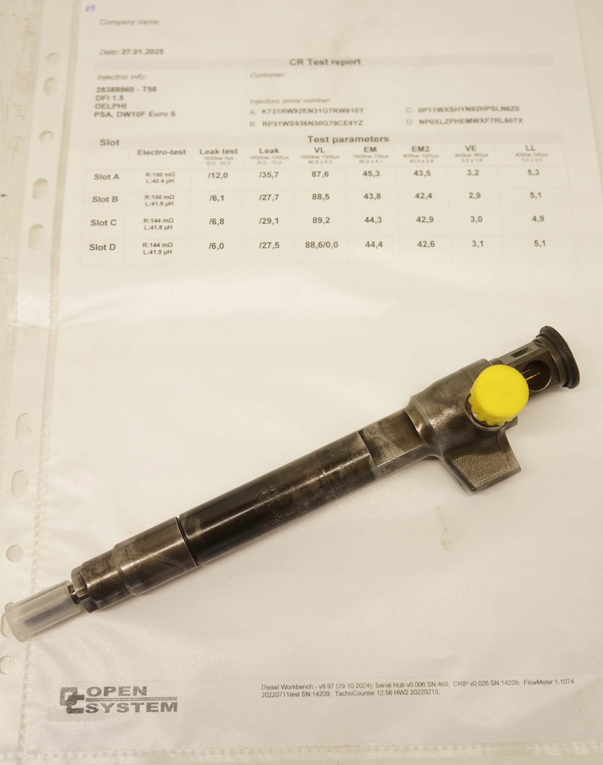 WTRYSKIWACZ WTRYSK CITROEN JUMPER PEUGEOT EXPERT 2.0HDI 9674984080 WYKRES