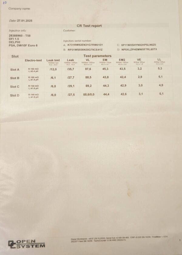 WTRYSKIWACZ WTRYSK CITROEN JUMPER PEUGEOT EXPERT 2.0HDI 9674984080 WYKRES