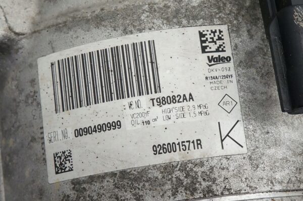 KOMPRESOR KLIMATYZACJI RENAULT MEGANE IV TALISMAN CLIO 1,5 DCI 926001571R