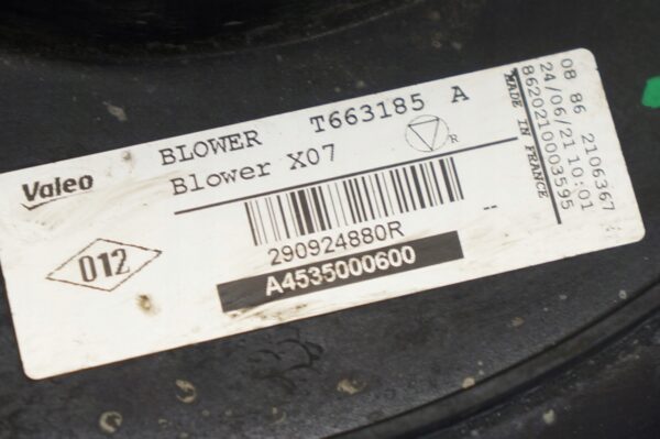 WENTYLATOR BATERII TWINGO III SMART 453 EQ A4535000600 290924880R