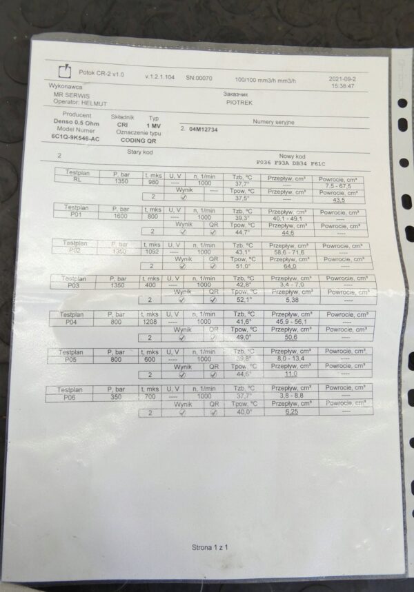 WTRYSKIWACZ FOR TRANSIT BOXER JUMPER DUCATO 2.2 HDI 6C1Q9K546AC WYDRUK