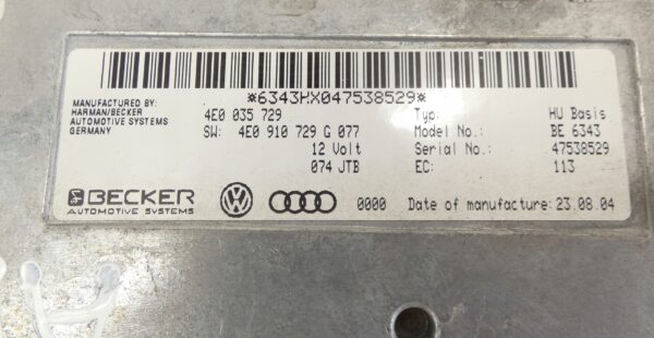 MODUŁ STEROWNIK MMI AUDI A8 D3 4E0035729 4E0910729G 4E0910729GX