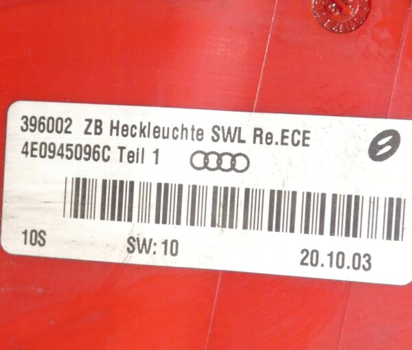 Lampa tylna Audi A8 S8 D3 4E 4E0945096C