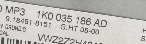 RADIO MP3 VW GOLF CADDY PASSAT JETTA TOURAN 1K0035186AD