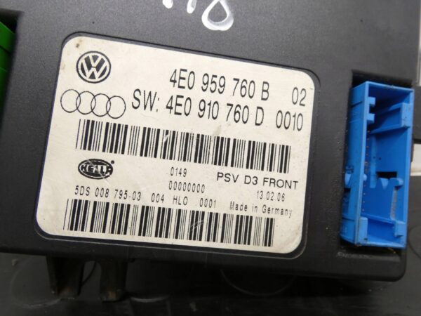 Moduł fotela Audi A8 S8 D3 4E 4E0959760B 4E0910760D