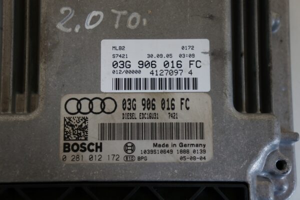 KOMPUTER SILNIKA ECU AUDI A4 B7 2.0TDI 03G906016FC
