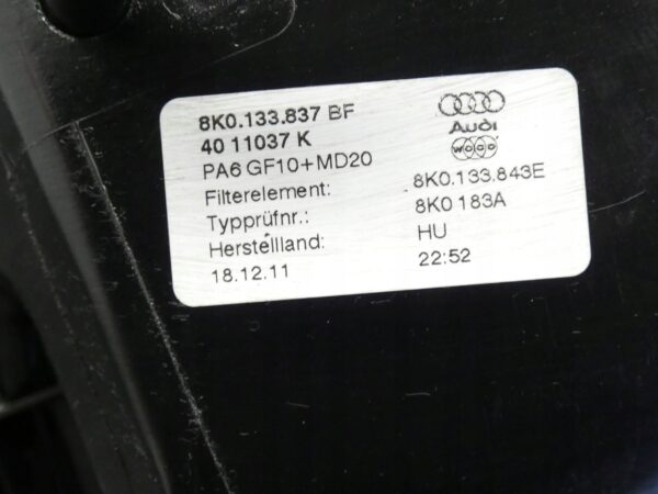 Obudowa filtra powietrza AUDI A4 B8 A5 Q5 2.0 TDI 8K0133837BF 03L906461A