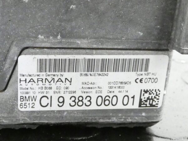 RADIO Stacja multimedialna BMW 3 F30 F31 F34 4 F32 F36 5 F10 CI9383060