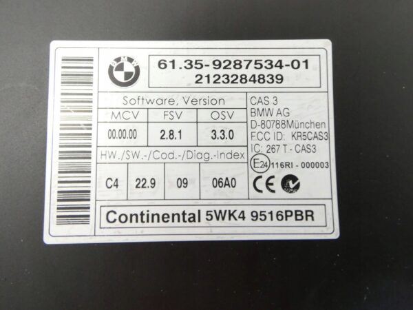 STEROWNIK MODUŁ CAS BMW X1 E84 CAS 9287534
