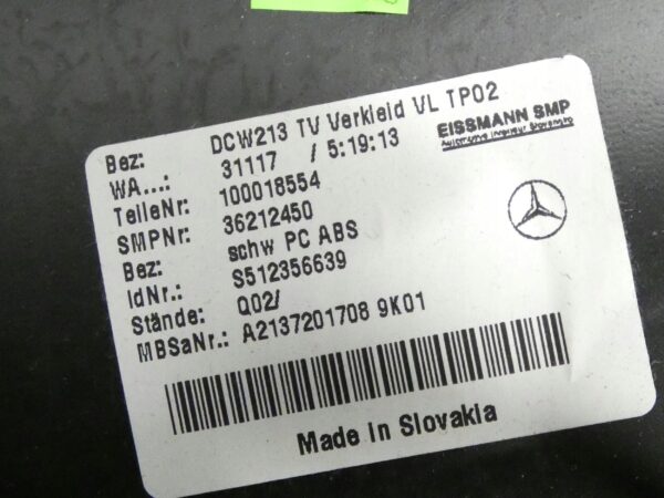 Boczek drzwi Przód strona lewa Mercedes-Benz E W213 A2137201708