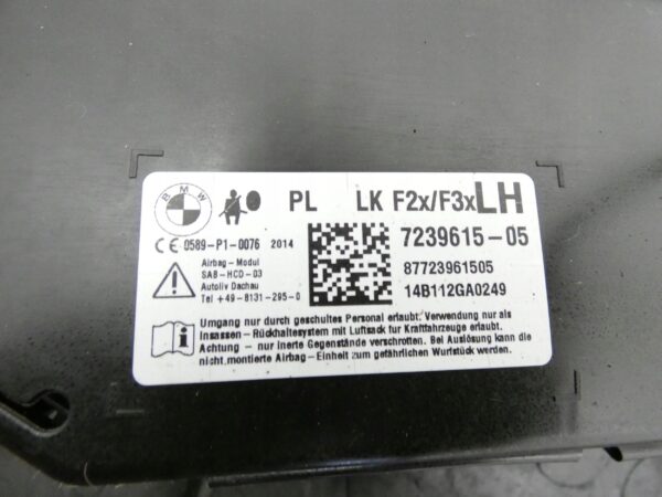 Poduszka powietrzna fotela LEWY PRZÓD BMW 3 F30 F35 F31 7239615 AIRBAG